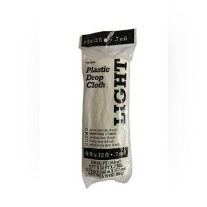 Plastic Drop Cloth Light Duty 9FT x 12FT New